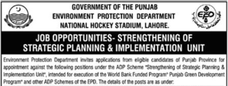 Latest Govt Jobs in Lahore 2024