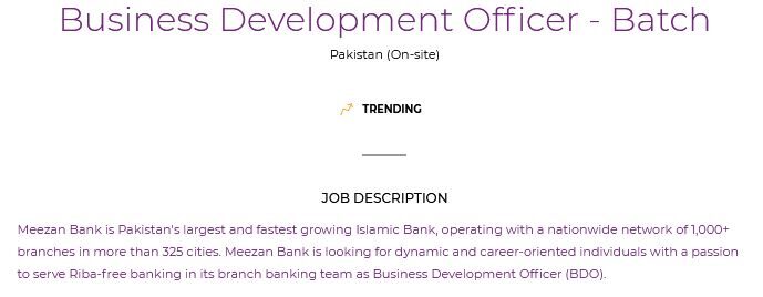 Meezan Bank New Jobs 2024