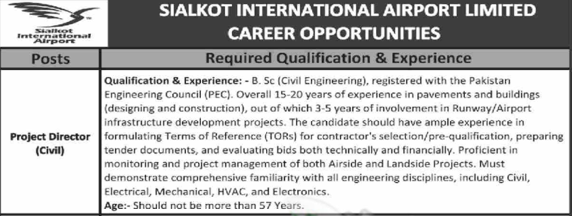 Airport Jobs 2024 Sialkot